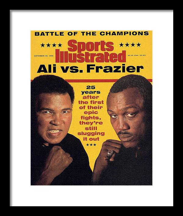 Joe Frazier Framed Print featuring the photograph Ali Vs Frazier, 25 Years Later Sports Illustrated Cover by Sports Illustrated