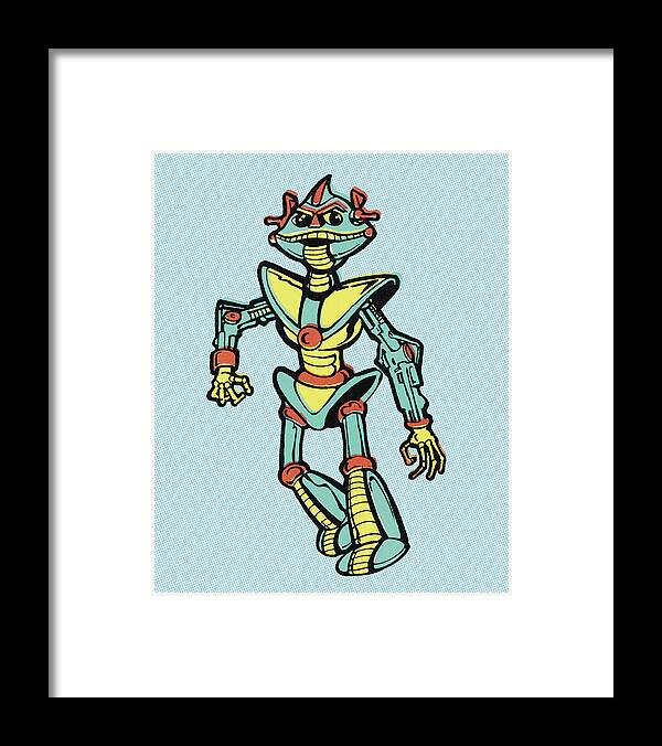 Ai Framed Print featuring the drawing Alien Robot by CSA Images