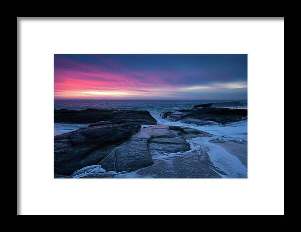Aliso Beach Framed Print featuring the photograph Aliso Beach Pink Sunset by Kyle Hanson