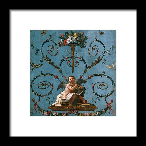 Allegory Of The Arithmetic Framed Print featuring the painting 'Allegory of the Arithmetic', 1770-1780, Spanish School, Canvas, 117 cm x 113... by Jose del Castillo -1737-1793-
