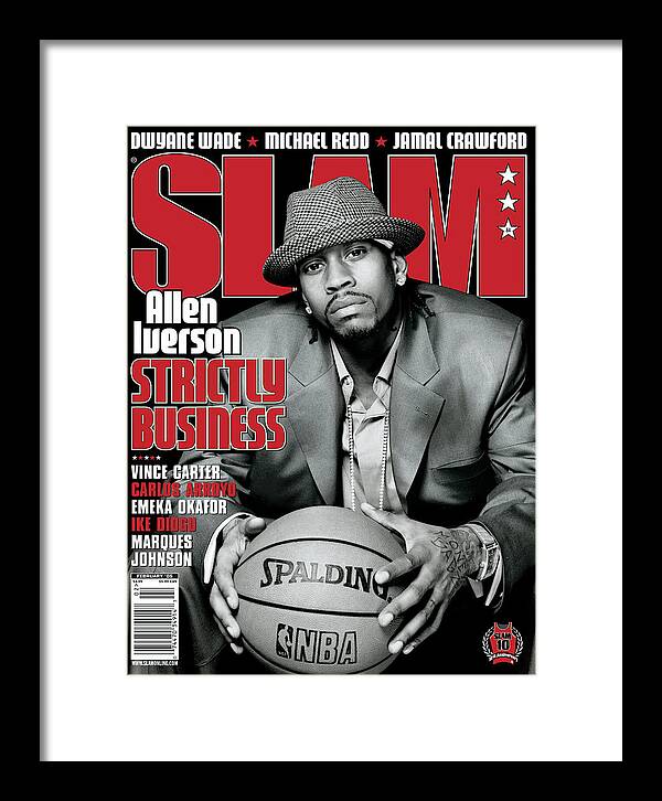 Allen Iverson Framed Print featuring the photograph Allen Iverson: Strictly Business SLAM Cover by Atiba Jefferson