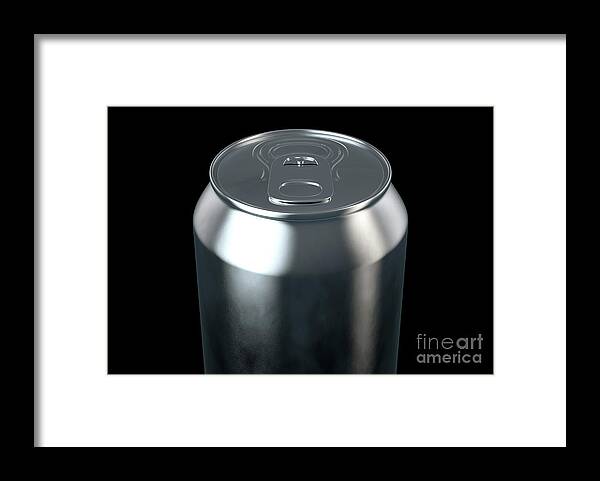Can Framed Print featuring the digital art Aluminum Can by Allan Swart