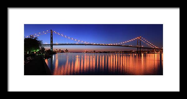 Windsor Framed Print featuring the photograph Ambassador Bridge, Detroit, Michigan by Jumper