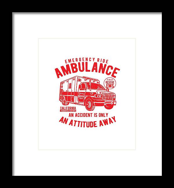 Ambulance Framed Print featuring the digital art Ambulance by Long Shot