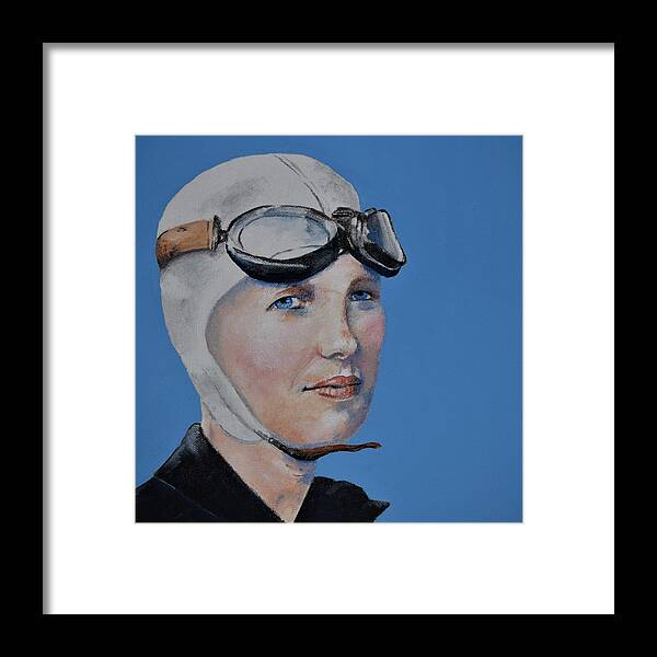 Amelia Earhart Framed Print featuring the painting Amelia Earhart by Celene Terry