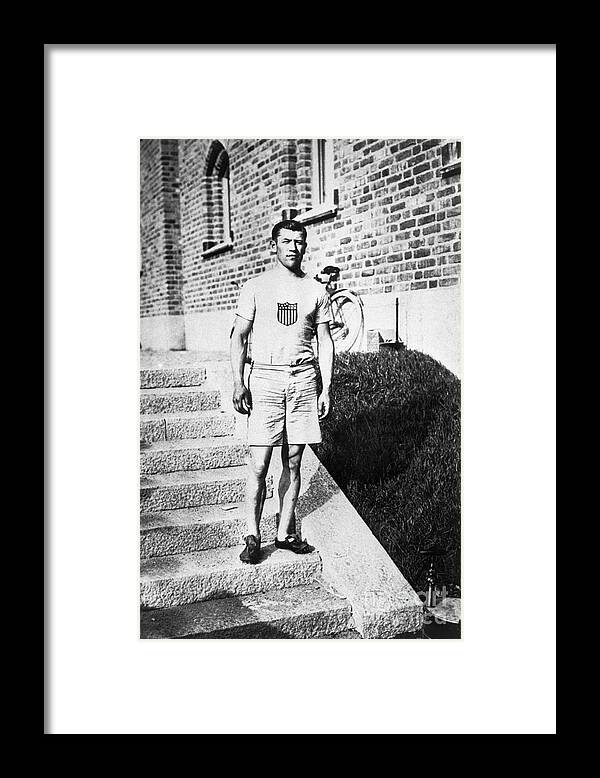 The Olympic Games Framed Print featuring the photograph American Olympian Jim Thorpe by Bettmann
