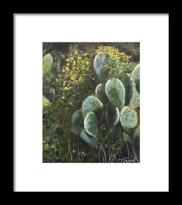 Landscape Framed Print featuring the painting Amongst the Flowers by Melissa Torres