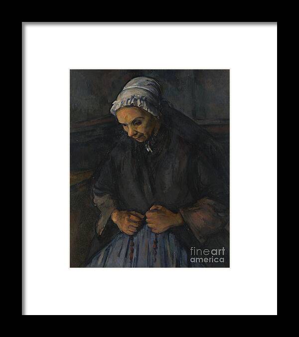 Oil Painting Framed Print featuring the drawing An Old Woman With A Rosary, C. 1895 by Heritage Images