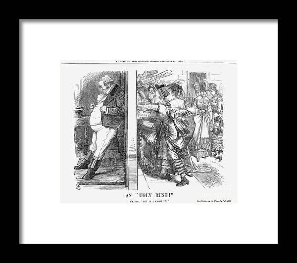 Engraving Framed Print featuring the drawing An Ugly Rush, 1870. Artist Joseph Swain by Print Collector