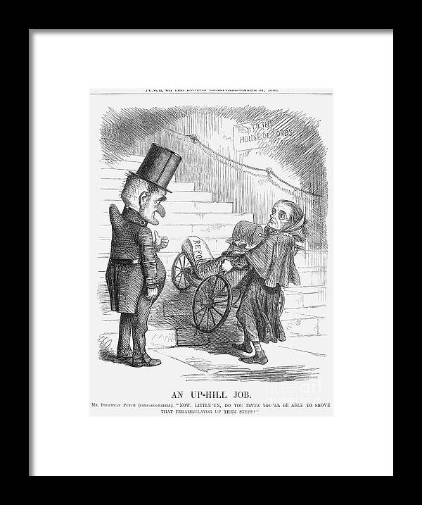 Engraving Framed Print featuring the drawing An Up-hill Job, 1860 by Print Collector