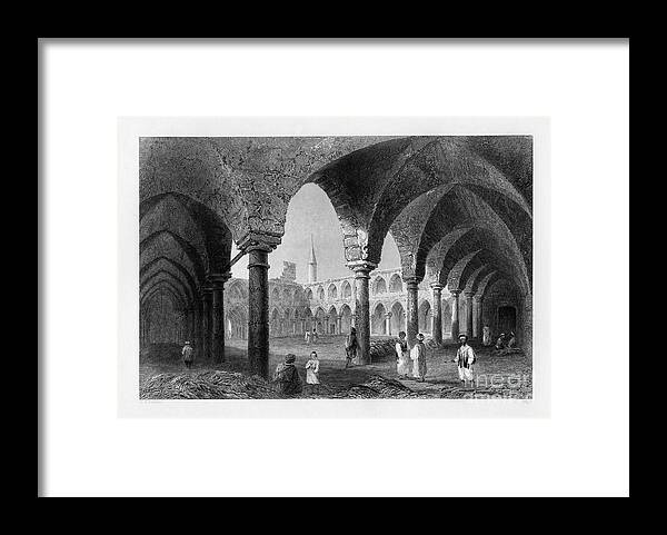 Engraving Framed Print featuring the drawing Ancient Buildings In St Jean Dacre by Print Collector