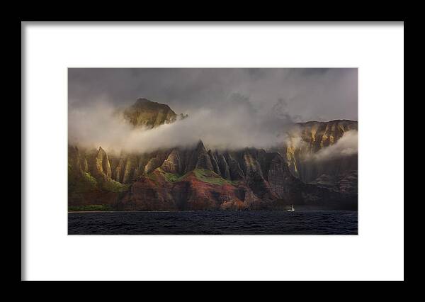 Landscape Framed Print featuring the photograph Ancient Cliff by Jerrywangqian