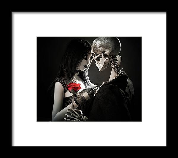 Black And White Framed Print featuring the digital art Ancient Love by Robert Hazelton