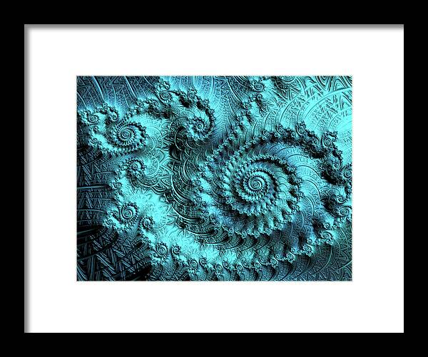 Ancient Verdigris Ii Framed Print featuring the digital art Ancient Verdigris -- Triptych 2 of 3 by Susan Maxwell Schmidt