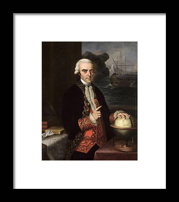 Antonio De Ulloa Y De La Torre-giralt Framed Print featuring the painting Andres Cortes y Aguilar / 'Portrait of Admiral Antonio Ulloa', Circa 1856, Oil on canvas, Sevilli... by Andres Cortes y Aguilar -1810-1879-