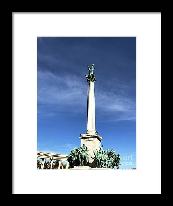 Budapest Framed Print featuring the photograph Angel Gabriel on Millennium Column by Diane Macdonald