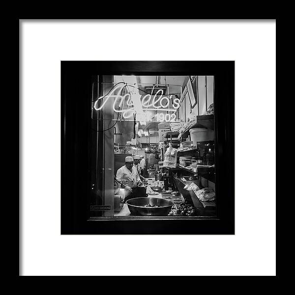 Angelo's Framed Print featuring the photograph Angelo's of Mulberry Street by Michael Gerbino
