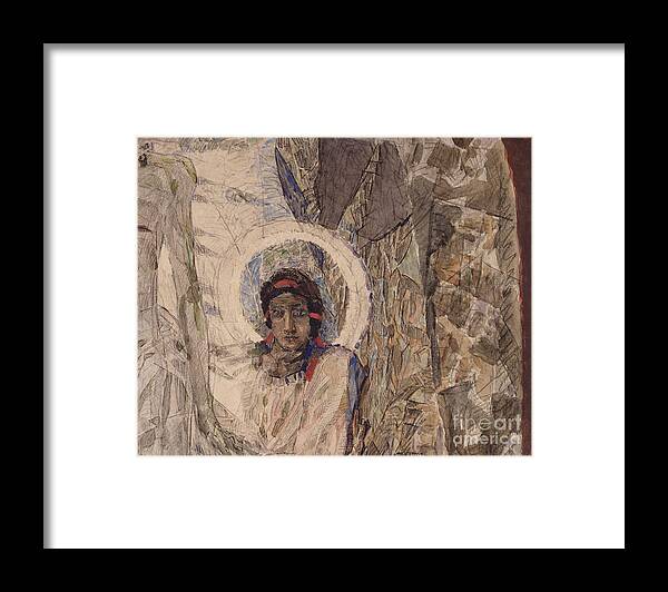 Child Framed Print featuring the drawing Angels Head, 1887. Artist Vrubel by Heritage Images