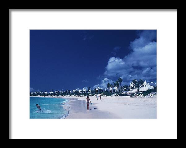 People Framed Print featuring the photograph Anguilla Beach Resort by Slim Aarons