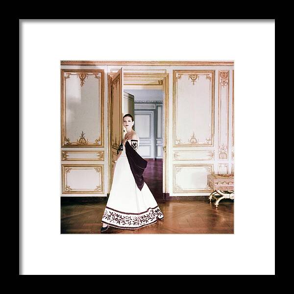Fashion Framed Print featuring the photograph Anne St. Marie Wearing Lanvin-castillo by Henry Clarke