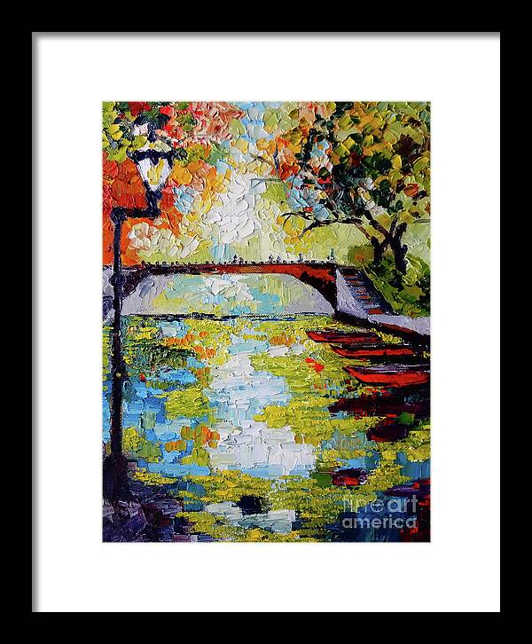 France Framed Print featuring the painting Annecy Canal France by Ginette Callaway