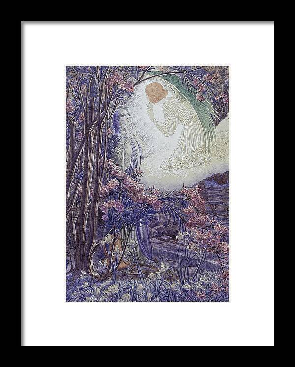 Carlos Schwabe Framed Print featuring the drawing Annunciation by Carlos Schwabe