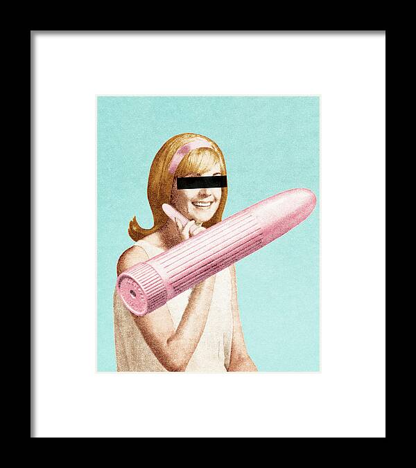 Accessories Framed Print featuring the drawing Anonymous with vibrator by CSA Images
