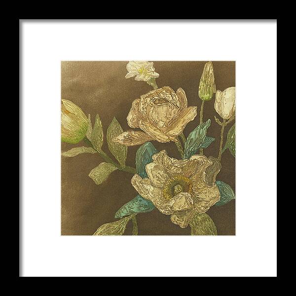 Modern Framed Print featuring the painting Antiqued Bouquet II by Megan Meagher