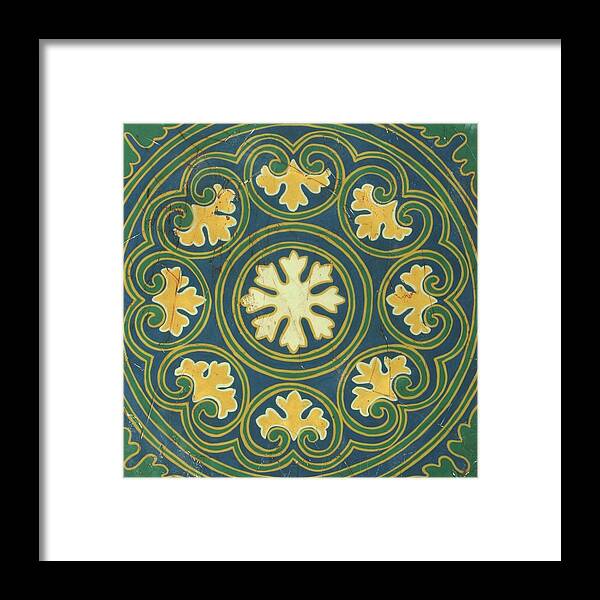 Decorative Elements Framed Print featuring the painting Antiqued Cloisonne IIi by Chariklia Zarris