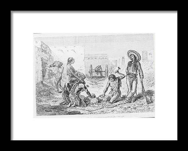 Art Framed Print featuring the photograph Apache Prisoners Mining by Bettmann