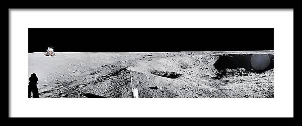 1900s Framed Print featuring the photograph Apollo 11 Lunar Surface Panorama by Nasa/science Photo Library