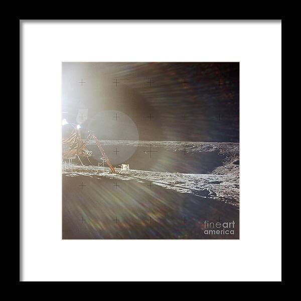 Apollo 12 Framed Print featuring the photograph Apollo 12 Lunar Module Landing Site by Nasa/science Photo Library