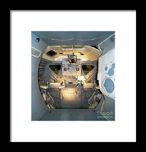 Nasa Framed Print featuring the photograph Apollo Lunar Module Interior At Ksc. by Mark Williamson/science Photo Library