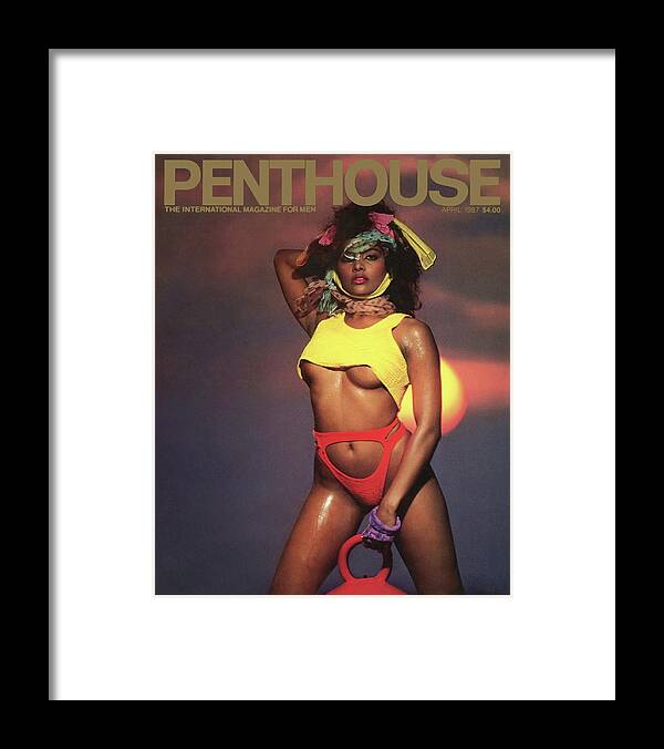 Model Framed Print featuring the photograph April 1987 Penthouse Cover Featuring Jenna Persaud by Penthouse