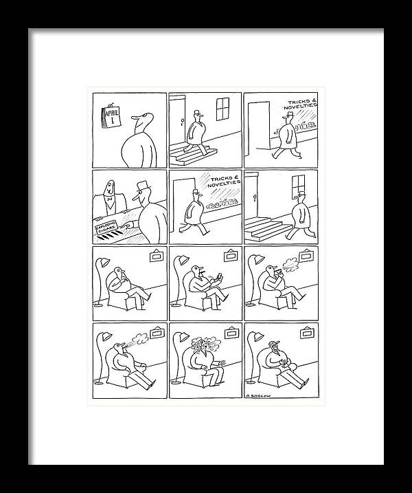 106926 Oso Otto Soglow Framed Print featuring the drawing April Fools Day by Otto Soglow