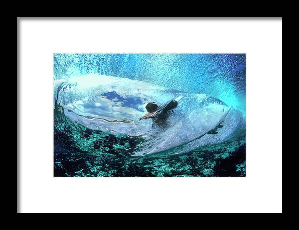 Surf Framed Print featuring the photograph Aqua Womb by Sean Davey