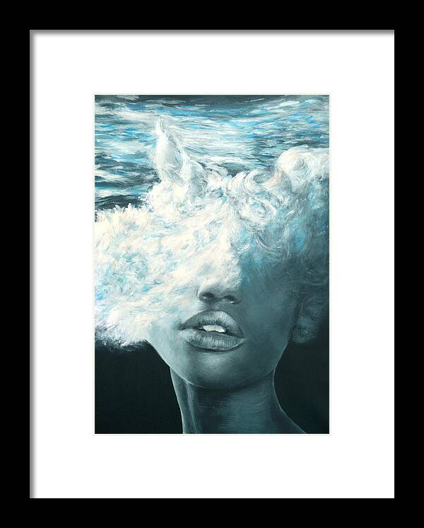 Water Framed Print featuring the painting Aquablend by Escha Van den bogerd