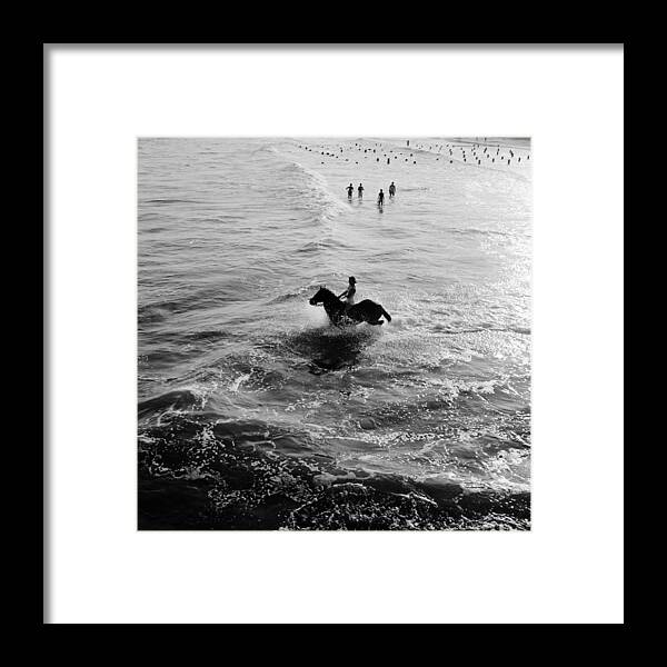 Horse Framed Print featuring the photograph Aquatic Equestrian by Three Lions