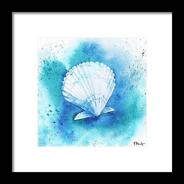 Watercolor Framed Print featuring the painting Aqueous Shells III by Paul Brent