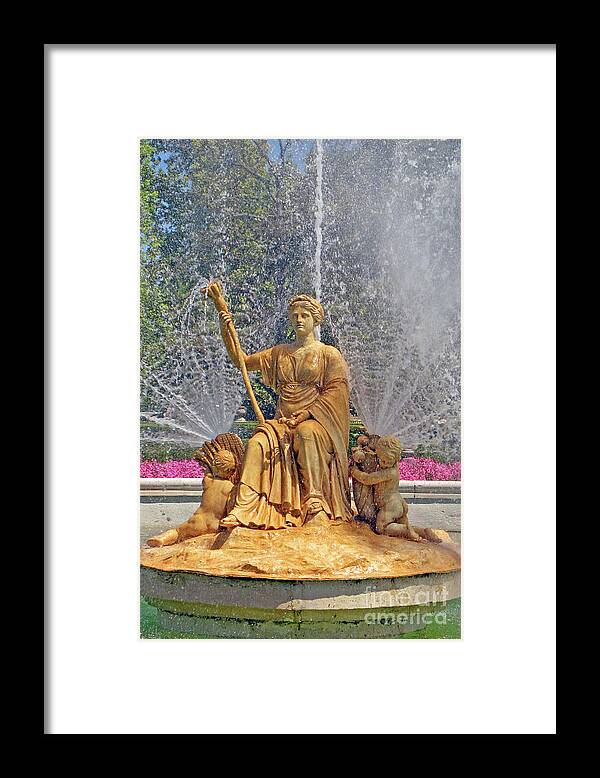 Nieves Nitta Framed Print featuring the photograph Aranjuez Ceres Fountain Up Close by Nieves Nitta