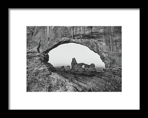 Arches National Park Framed Print featuring the photograph Arches National Park Monochrome Landscape by Gregory Ballos