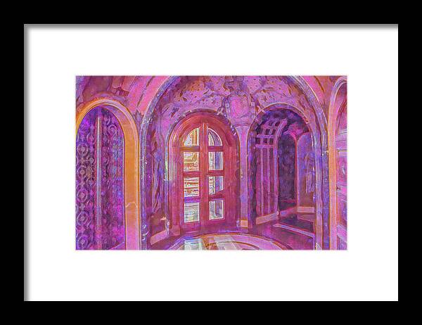 Barcelona Framed Print featuring the photograph Arches of Ancient Montserrat Monastery by Marcy Wielfaert