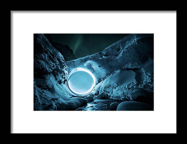 Orb Framed Print featuring the digital art Arctic Portal by Pelo Blanco Photo