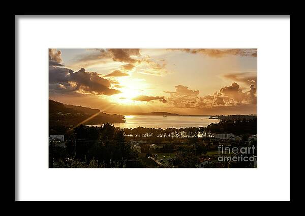 Landscape Framed Print featuring the photograph Ares Estuary Sunset Rias Altas Galicia by Pablo Avanzini