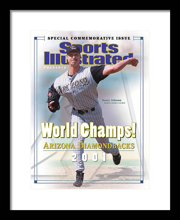 Sports Illustrated Framed Print featuring the photograph Arizona Diamondbacks Randy Johnson, 2001 World Champions Sports Illustrated Cover by Sports Illustrated