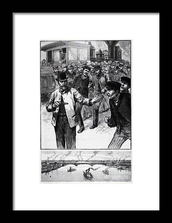 Employment And Labor Framed Print featuring the photograph Arresting Rioters At Railway Strike by Bettmann