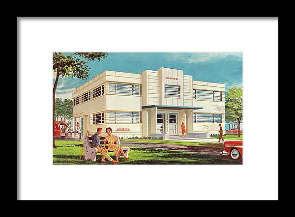 Architecture Framed Print featuring the drawing Art Deco Hospital by CSA Images