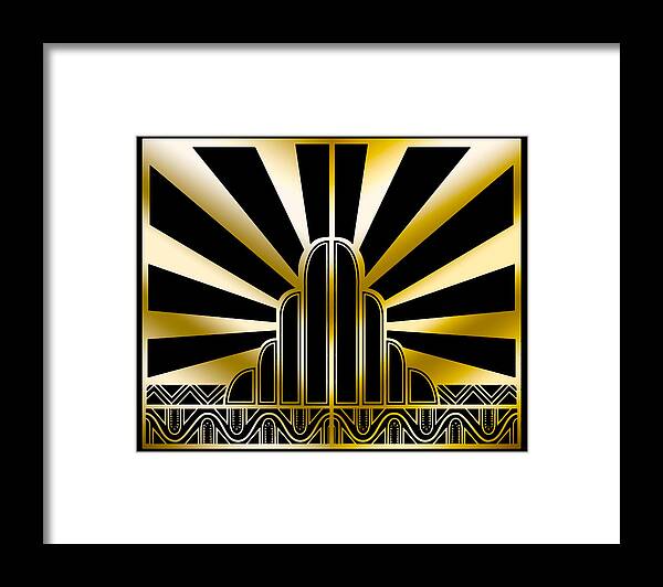 Art Deco Framed Print featuring the digital art Art Deco Poster 2019 Wide by Chuck Staley