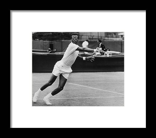 Young Men Framed Print featuring the photograph Arthur Ashe In London by Hulton Archive