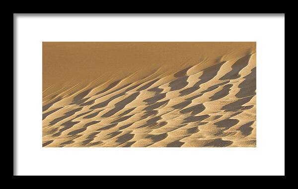 Panoramic Framed Print featuring the photograph Artistic Sand Dune by Werner Van Steen